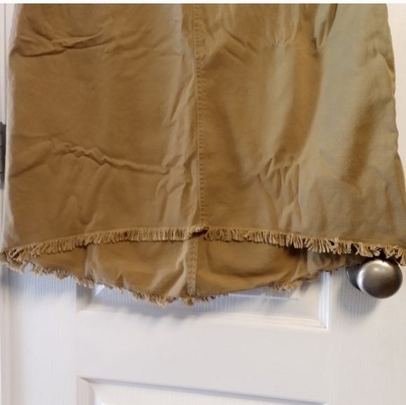 Carolina Blues Mini Skirt Women's (Junior )13Tan Denim Hi Lo Raw Hem - Picture 4 of 9